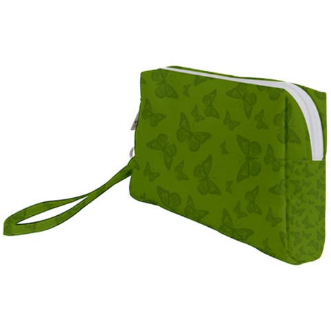 Avocado Green Butterfly Print Wristlet Pouch Bag (Small) from ArtsNow.com