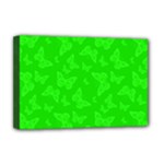 Chartreuse Green Butterfly Print Deluxe Canvas 18  x 12  (Stretched)