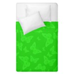 Chartreuse Green Butterfly Print Duvet Cover Double Side (Single Size)