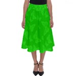 Chartreuse Green Butterfly Print Perfect Length Midi Skirt