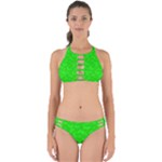 Chartreuse Green Butterfly Print Perfectly Cut Out Bikini Set