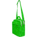 Chartreuse Green Butterfly Print Crossbody Day Bag
