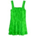 Chartreuse Green Butterfly Print Kids  Layered Skirt Swimsuit