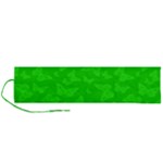 Chartreuse Green Butterfly Print Roll Up Canvas Pencil Holder (L)