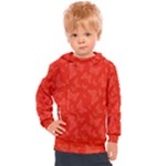 Vermilion Red Butterfly Print Kids  Hooded Pullover