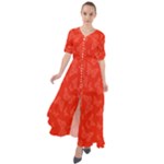 Vermilion Red Butterfly Print Waist Tie Boho Maxi Dress