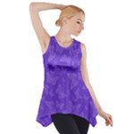 Violet Purple Butterfly Print Side Drop Tank Tunic