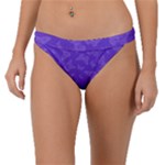 Violet Purple Butterfly Print Band Bikini Bottom