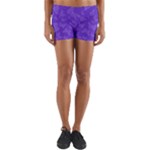 Violet Purple Butterfly Print Yoga Shorts