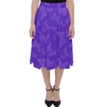 Violet Purple Butterfly Print Classic Midi Skirt