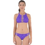 Violet Purple Butterfly Print Perfectly Cut Out Bikini Set