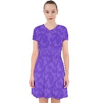 Violet Purple Butterfly Print Adorable in Chiffon Dress