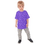 Violet Purple Butterfly Print Kids  Raglan Tee