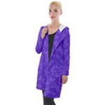 Violet Purple Butterfly Print Hooded Pocket Cardigan