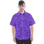 Violet Purple Butterfly Print Men s Short Sleeve Shirt