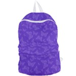 Violet Purple Butterfly Print Foldable Lightweight Backpack