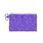 Violet Purple Butterfly Print Canvas Cosmetic Bag (Small)