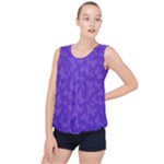 Violet Purple Butterfly Print Bubble Hem Chiffon Tank Top