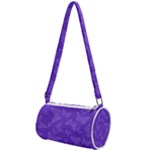 Violet Purple Butterfly Print Mini Cylinder Bag