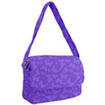 Violet Purple Butterfly Print Courier Bag