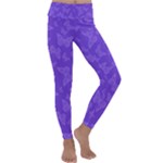 Violet Purple Butterfly Print Kids  Lightweight Velour Classic Yoga Leggings