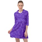 Violet Purple Butterfly Print Mini Skater Shirt Dress