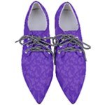 Violet Purple Butterfly Print Pointed Oxford Shoes