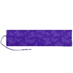 Violet Purple Butterfly Print Roll Up Canvas Pencil Holder (L)