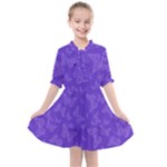 Violet Purple Butterfly Print Kids  All Frills Chiffon Dress