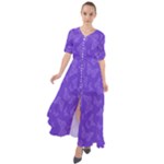Violet Purple Butterfly Print Waist Tie Boho Maxi Dress