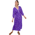 Violet Purple Butterfly Print Grecian Style  Maxi Dress