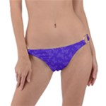 Violet Purple Butterfly Print Ring Detail Bikini Bottom