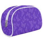 Violet Purple Butterfly Print Makeup Case (Medium)