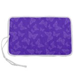 Violet Purple Butterfly Print Pen Storage Case (L)