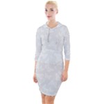 Wedding White Butterfly Print Quarter Sleeve Hood Bodycon Dress