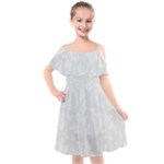 Wedding White Butterfly Print Kids  Cut Out Shoulders Chiffon Dress