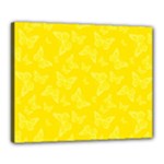 Lemon Yellow Butterfly Print Canvas 20  x 16  (Stretched)