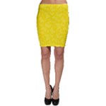 Lemon Yellow Butterfly Print Bodycon Skirt