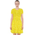 Lemon Yellow Butterfly Print Adorable in Chiffon Dress