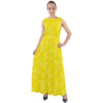 Lemon Yellow Butterfly Print Chiffon Mesh Boho Maxi Dress