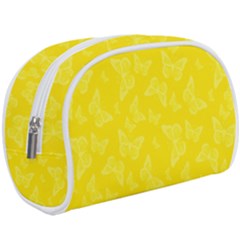 Lemon Yellow Butterfly Print Makeup Case (Large) from ArtsNow.com