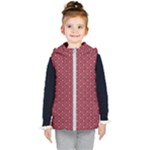 Boho Wine Floral Print Kids  Hooded Puffer Vest