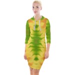 Lemon Lime Tie Dye Quarter Sleeve Hood Bodycon Dress
