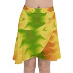 Lemon Lime Tie Dye Chiffon Wrap Front Skirt