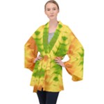Lemon Lime Tie Dye Long Sleeve Velvet Kimono 