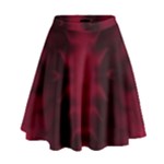 Black Red Tie Dye Pattern High Waist Skirt
