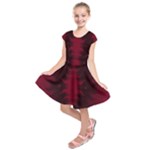 Black Red Tie Dye Pattern Kids  Short Sleeve Dress