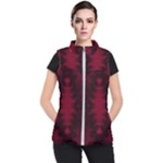 Black Red Tie Dye Pattern Women s Puffer Vest