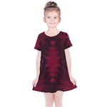 Black Red Tie Dye Pattern Kids  Simple Cotton Dress
