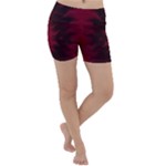 Black Red Tie Dye Pattern Lightweight Velour Yoga Shorts